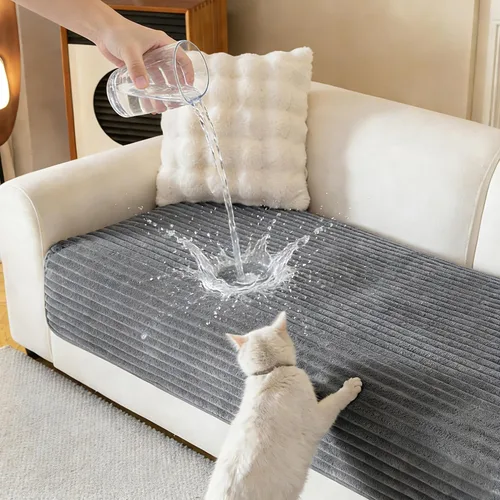 Vista 17 de MYSKY HOME Funda de sofá en forma de L, 100% impermeable para mascotas, fundas de sofá modular en forma de L, fundas de sofá antideslizantes