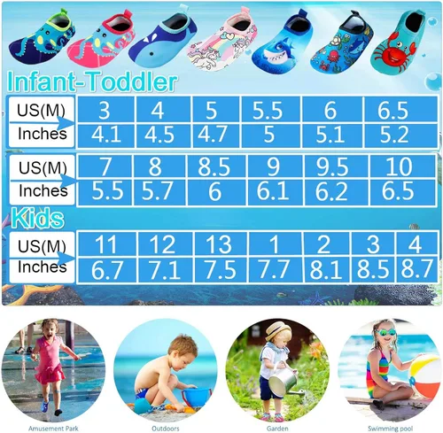 Vista 2 de Bigib Toddler Kids Swim Water Shoes Quick Dry Non-Slip Water Skin Barefoot Sports Shoes Aqua Socks for Boys Girls Toddler