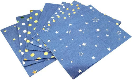 Vista 8 de Paquete de tela gruesa precortada a cuadros, algodón y mezclilla, surtido suave de tela para manualidades, para costura, manualidades, sabor rosa