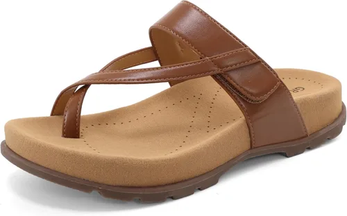 Vista 9 de Sandalias planas ortopédicas para mujer con cómodo soporte de arco para uso casual y diario