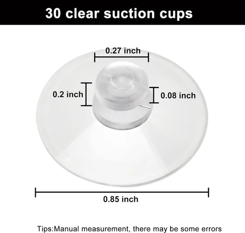 Vista 2 de AccEncyc 30 Ventosas Pequeñas de 20mm/0.8in Mini Ventosas para Decoración de Ventanas, Luces de Hadas, Juguetes y Montaje de Pequeñas Piezas