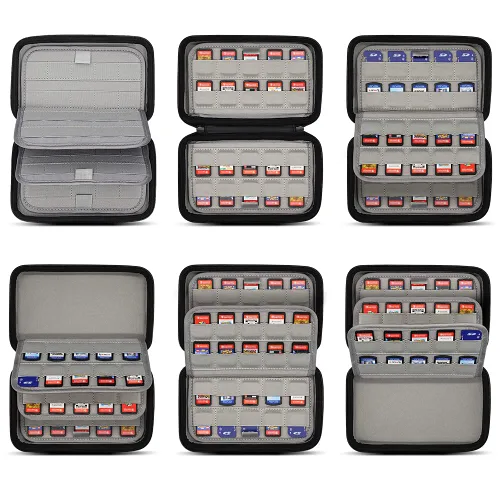 Vista 3 de sisma 80 Switch Game Case Compatible with Nintendo Switch Games or PS Vita Games or SD Cards, Physical Game Cartridge Holders Hard Shell Travel