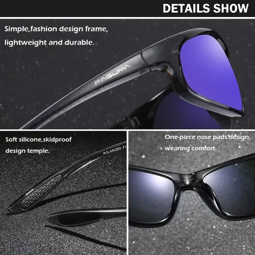 Vista 39 de Gafas de sol deportivas polarizadas para hombres, ciclismo, conducción, pesca, protección UV400