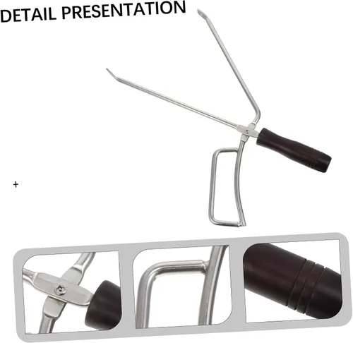 Vista 4 de GANAZONO Pinzas largas para barbacoa con mango de haya maciza, pinzas para parrilla de cocina al aire libre, 1 ud