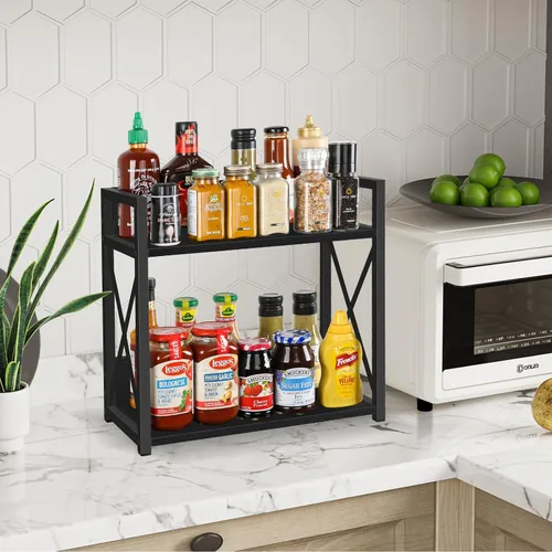 Vista 4 de YINMIT Organizador de Estante de Encimera, Accesorios para Barra de Café, Estante para Especias, Estante de Café para Encimera, Estación