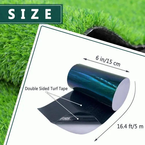 Vista 2 de Cinta autoadhesiva de césped artificial, cinta de costura para alfombra, cinta para conectar césped artificial (6 pulgadas x 16.4 pies (doble cara))