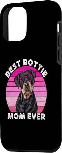 Vista 2 de Funda para iPhone 12 mini Rottweiler Mom para mujer, diseño vintage de Rott Mama Rottie