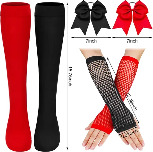 Vista 3 de Newcotte Juego de 4 piezas de disfraz de payaso de Halloween para adolescentes y adultos, incluye falda tutú, lazo para el pelo, guantes de red