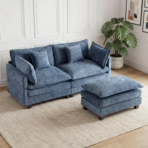 Vista 18 de Sofá seccional, cómodo sofá modular de nube, sofá modular de asiento profundo, sofá moderno en la nube, sofás modulares para sala de estar, Beige