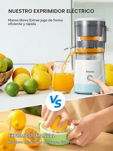 Vista 2 de Reemix Exprimidor eléctrico de cítricos, exprimidor de naranja completamente automático para naranja, limón, pomelo, exprimidor de cítricos