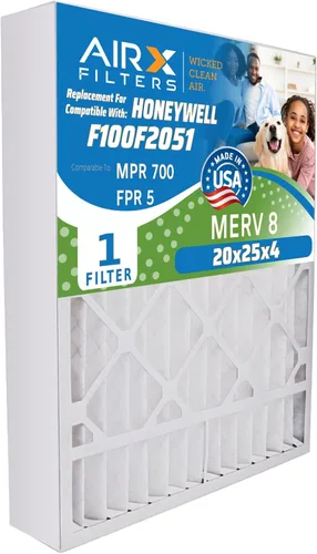 Vista 5 de AIRX FILTERS WICKED CLEAN AIR. Filtro de horno 20x25x4 MERV 8 compatible con filtro de aire Honeywell 20x25x4 F25 1 solo filtro