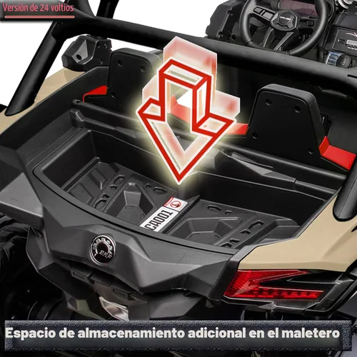 Vista 9 de 24V CAN-AM Maverick X3 con licencia de 2 plazas para niños UTV Negro y dorado