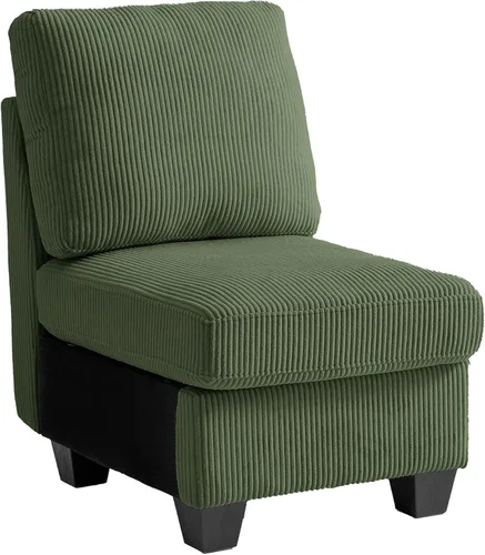 Vista 14 de CHIC HOUSE Sofá modular modular con otomanas de almacenamiento, sofá nube de pana para espacios pequeños y apartamentos, sofá esquinero convertible