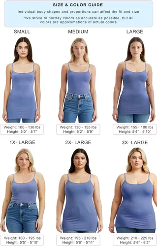 Vista 348 de Emmalise Camisola larga casual básica para mujer, con tirantes ajustables, top en capas
