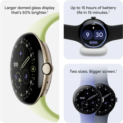 Vista 3 de Google Pixel Watch 4 (41mm) - Reloj inteligente Android - Monitor de frecuencia cardíaca y seguimiento del sueño - Batería de 30 horas - Seguimiento