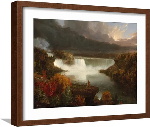 Vista 18 de ART.COM Lienzo enmarcado para pared, vista lejana de las cataratas del Niágara, 1830 por Thomas Cole, decoración escénica, 16 x 12 pulgadas, marco