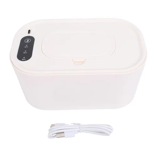 Vista 10 de Baby Wet Wipes Warmer Dispenser Top Heating Wipe Warmer Holder Holds 80 Wipes with 3 Indicator Lights (Roseate)