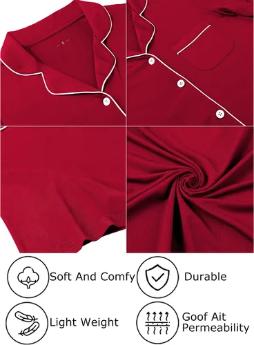 Vista 5 de Leikar Camisón de maternidad para mujer, pijama de lactancia de manga larga