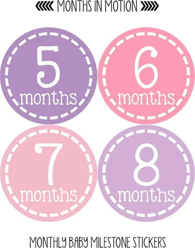 Vista 3 de Calcomanías mensuales para bebé, calcomanías de hitos para bebé, calcomanías de niña recién nacida, calcomanías de mes para niña, calcomanías