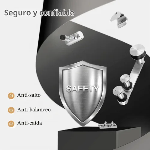 Vista 3 de EaseLife Kit de riel de acero inoxidable de 5 pies para puerta corrediza de granero, resistente, antioxidante, anticorrosión, se desliza suavemente