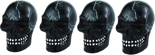 Vista 4 de Tapas de Llanta de Coche con Calavera Tapas de Rueda de Bicicleta Esqueleto Cubiertas de Vástago de Válvula de Aire para la Mayoría de Vehículos