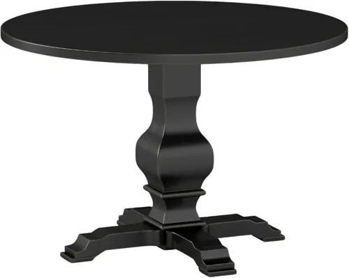 Vista 7 de Roundhill Furniture Havre - Mesa de comedor redonda con base de pedestal, color negro