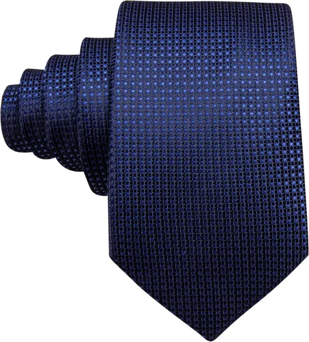 Vista 108 de Barry.Wang Corbatas de seda para hombre, diseño de lunares, gemelos cuadrados de bolsillo, gemelos para negocios, boda