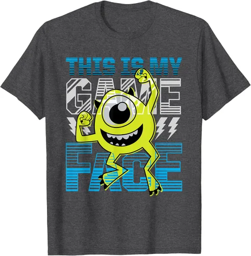 Vista 37 de Disney Pixar Monsters Inc. Mike Wazowski Game Face Camiseta Negro
