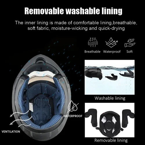 Vista 5 de Casco modular de motocicleta Bluetooth aprobado por DOT con visera solar integrada, doble escudo antivaho y sistema de ventilación múltiple