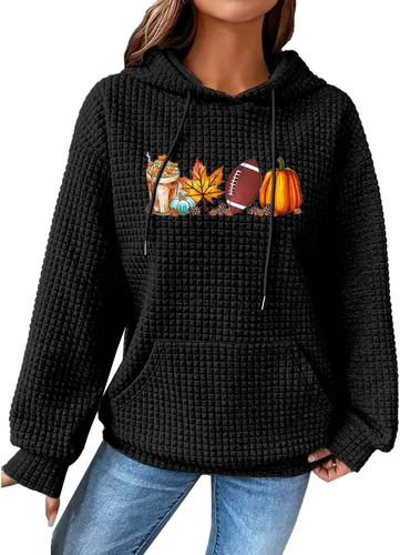 Vista 78 de SHAOBGE Sudaderas con capucha de gran tamaño para mujer, sudaderas con capucha para entrenamiento, suéteres casuales y cómodos trajes de moda
