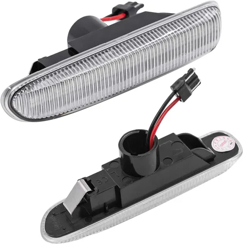 Vista 3 de Faros de Marca Lateral de Lente Transparente para BMW E46 1999-2001 Serie 3 Sedán E46 y 1999-2003 Serie 3 Coupé E46 LED Ámbar Delantero Marcador