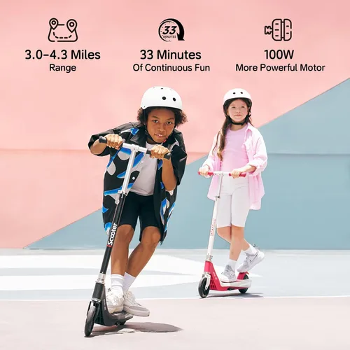 Vista 5 de iScooter IK3/IK3Pro Scooter eléctrico para niños de 6 a 12 años, velocidad máxima de 10 MPH, 3 alturas (IK3Pro), carga magnética, luces coloridas