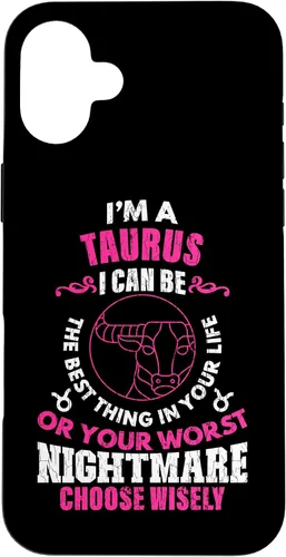Vista 23 de Funda gráfica para iPhone 13 Pro Max con signo zodiacal divertido soy un tauro
