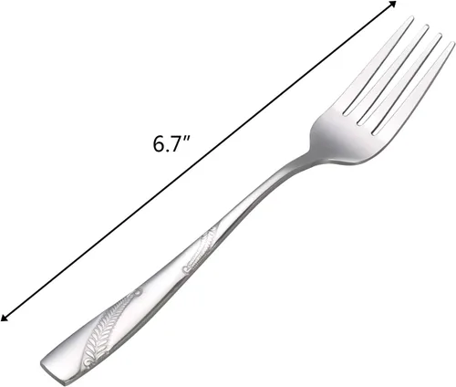 Vista 2 de Bringer Tenedor de postre de acero inoxidable, juego de tenedores pequeños para pasteles/ensaladas, paquete de 12