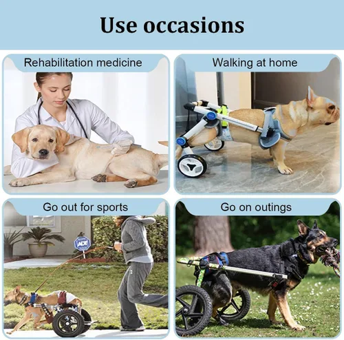 Vista 3 de Dog Wheelchair, for Back Legs, Pet/Doggie Doggy Adjustable Doggy Light Weight Dog&Cat&Pets, with Leg Brace and Hip Support, for Injured, Disabled
