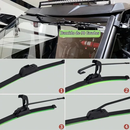Vista 6 de Kit de limpiaparabrisas eléctrico UTV, kit de motor de limpiaparabrisas universal, kit de limpiaparabrisas eléctrico de 12 V para UTV, kit