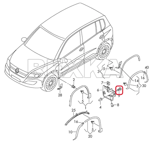 Vista 8 de Rexka 10 piezas T25 Fender Liner Splash Shield Cubierta de parachoques Autoperforantes Tornillo Torx Compatible con N90974701 Volkswagon Audi Porsche