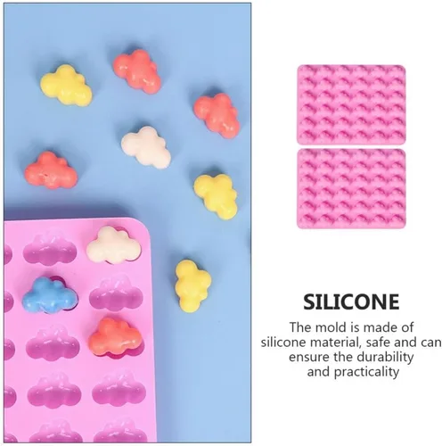 Vista 8 de Kichvoe Molde de chocolate – Moldes de fondant de nube – Moldes de silicona para chocolate, 2 piezas de moldes de pastel para cupcakes, manualidades
