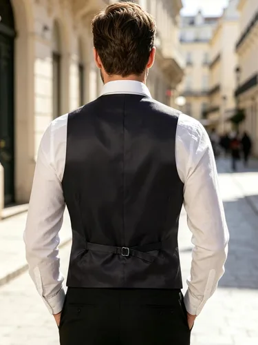 Vista 7 de DiBanGu Conjunto de 5 chalecos de seda con corbata y corbatín para hombre Paisley oro negro