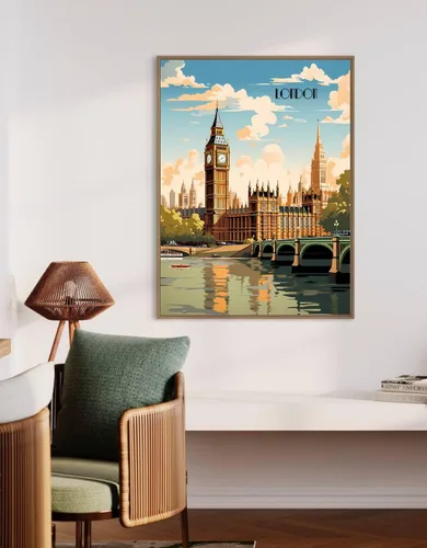 Vista 4 de Turnip Designs 8X10 sin marco Londres Reino Unido Retro City Paisaje Urbano Arte Impresión Póster Ilustración Decoración del Hogar RC002