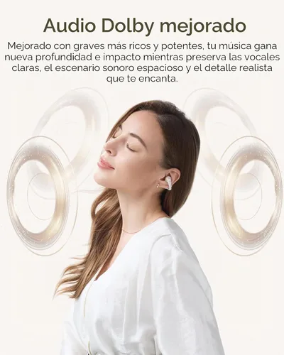 Vista 4 de SHOKZ OpenDots 2 - Auriculares con clip de oreja abierta, color blanco Blanco perla