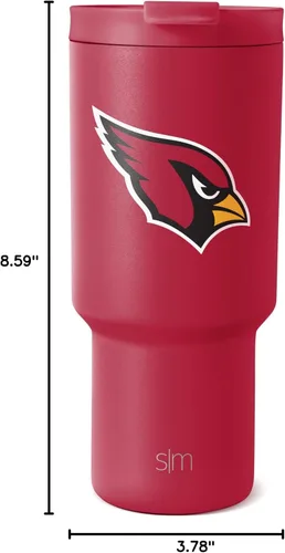 Vista 7 de Simple Modern, Colección Trek - Vaso térmico de acero inoxidable de 30 oz con tapa abatible y pajillas con licencia oficial de la NFL, regalos