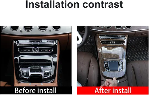 Vista 2 de YIWANG Cubierta decorativa de panel de consola central de ABS cromado, 2 piezas para Mercedes Benz Clase E W213 2019 accesorios de automóvil