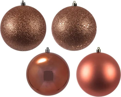 Vista 28 de Vickerman Adorno de bola de oro antiguo de 6 pulgadas con 4 acabados, 4 por caja
