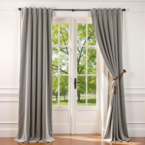 Vista 43 de Lazzzy - Cortinas de terciopelo blanco de 63 pulgadas de largo para sala de estar o dormitorio, cortinas con filtro de luz, aislación térmica