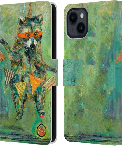 Vista 10 de Head Case Designs Officially Licensed Wyanne Blue Watercolour Bear Animals 2 Leather Wallet Case Compatible with Apple iPhone 15