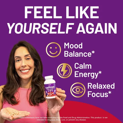 Vista 6 de Kwala Nutrition Suplementos de azafrán para el estado de ánimo y la energía, 88.5 mg de extracto de azafrán puro, suministro para 90 días, 90