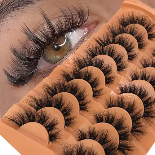 Vista 19 de 10 pares de pestañas postizas de visón 3D, hechas a mano, pestañas largas y finas, pestañas naturales para maquillaje de ojos (3-6)