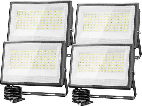 Vista 9 de Olafus Paquete de 4 luces LED de 90 W para exteriores, 9000 lm superbrillantes, luces de trabajo LED enchufables, 6500 K IP66 impermeable