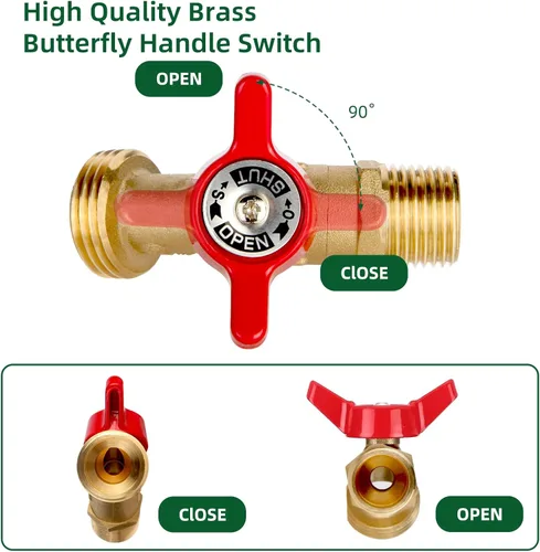 Vista 3 de Adaptador de tanque IBC de repuesto de 275-330 galones, rosca gruesa S75x6 a mango de mariposa de 1/2 pulgada, conector de drenaje de tanque de alta